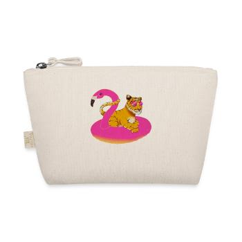 Tiger with Flamingo Flamingo, Tropical - Organic Pouch - nature - Front