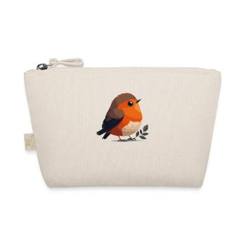 Illustration Comic Cute Kawaii Bird Robin - Organic Pouch - nature - Front