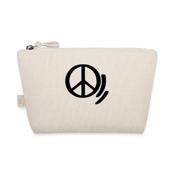 Peace Zeichen Zeichnung Frieden Skizze schwarz - Bio-Täschchen - Natur - Vorne