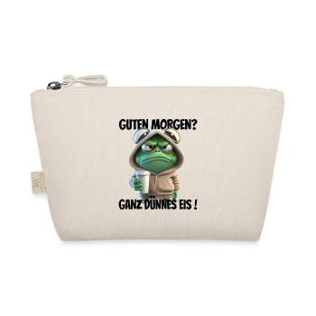 Guten Morgen? Ganz dünnes Eis! Lustiger Frosch - Bio-Täschchen - Natur - Vorne