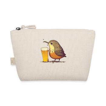 süßer Vogel mit Bier - Bio-Täschchen - Natur - Vorne