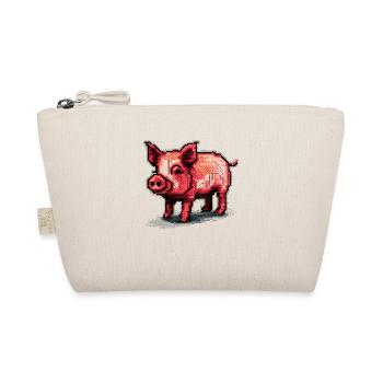Dirty an 8 bit retro pig made of pixels - Organic Pouch - nature - Front