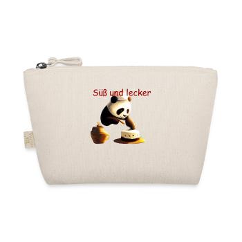 Süß und lecker Panda Bäcker. Geschenk - Bio-Täschchen - Natur - Vorne