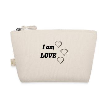 I am Love with black hearts - Organic Pouch - nature - Front
