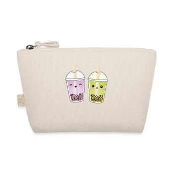 Kawaii Bubble Teas - Green Matcha and Purple Taro - Organic Pouch - nature - Front