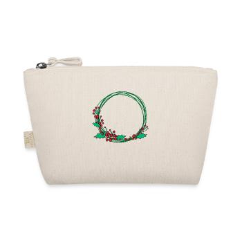 Merry Christmas decoration with wreath - Organic Pouch - nature - Front