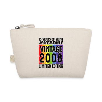 16 Years of being awesome Vintage 2008 Birthday - Organic Pouch - nature - Front