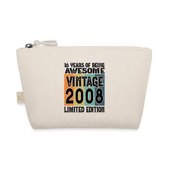 16 Years of being awesome Vintage 2008 Birthday - Organic Pouch - nature - Front