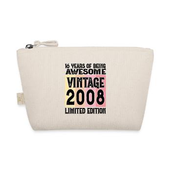 16 Years of being awesome Vintage 2008 Birthday - Organic Pouch - nature - Front