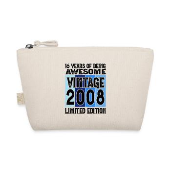 16 Years of being awesome Vintage 2008 Birthday - Organic Pouch - nature - Front
