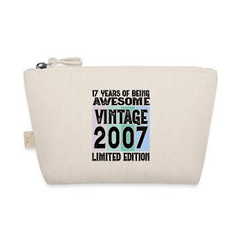 17 Years of Being Awesome Vintage 2007 Birthday - Organic Pouch - nature - Front