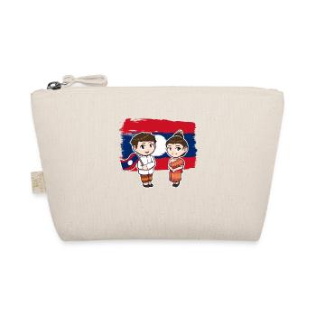 Laos Laote Girl Boy Flag I Gift - Organic Pouch - nature - Front