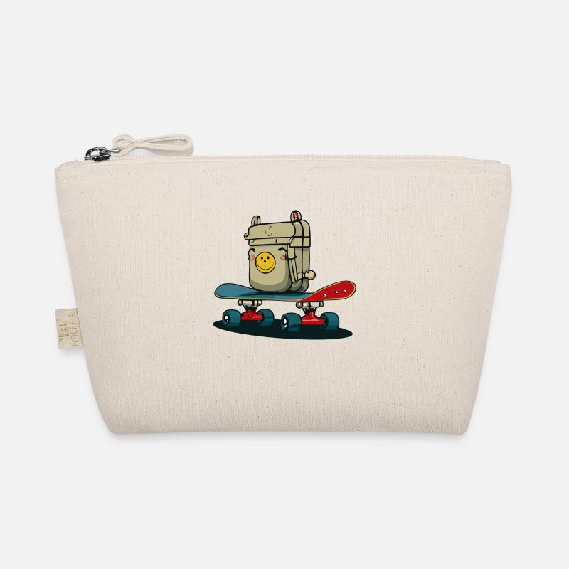 Skateboard und Rucksack Bio-Täschchen