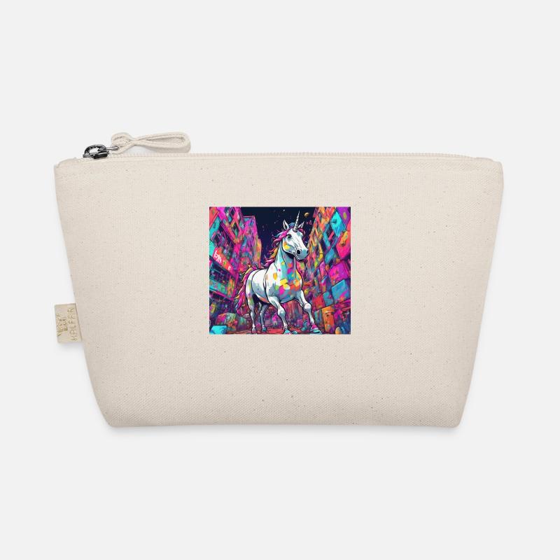 techno multi coloured unicorn Organic Pouch
