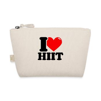 Ich liebe HIIT - Fitness-Gewichtheben lustig - Bio-Täschchen - Natur - Vorne