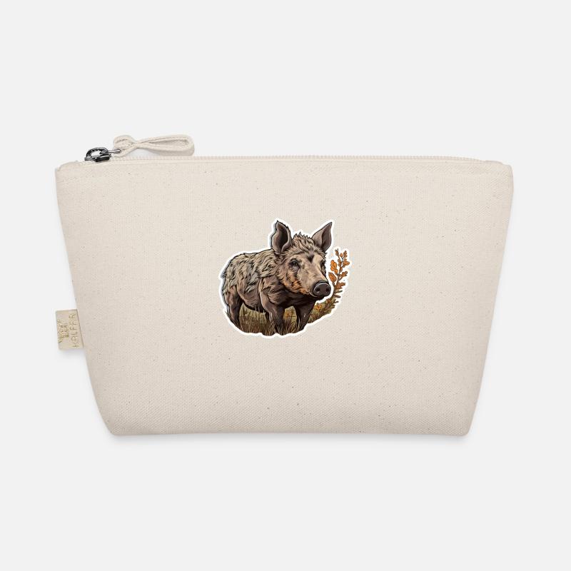 Wildschwein auf einem Feld Bio-Täschchen