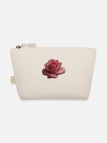 Rose groß - Bio-Täschchen - Natur - Vorne