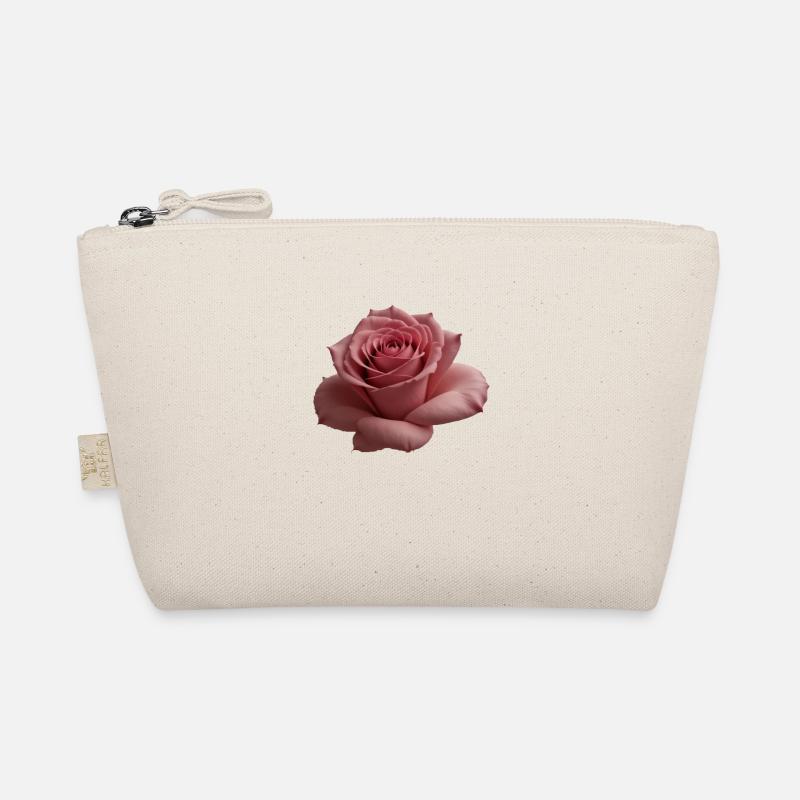 Rose groß - Bio-Täschchen - Natur