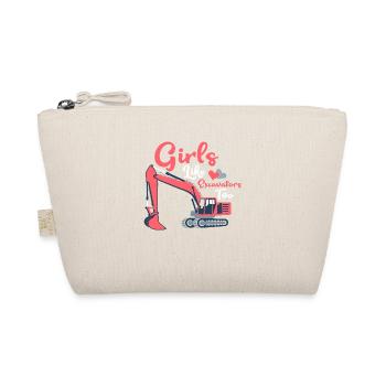 Girls Like Excavators Too Heavy Equipment Operator - Organic Pouch - nature - Front