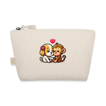 Cuddling Dog And Monkey In Love - Organic Pouch - nature - Front