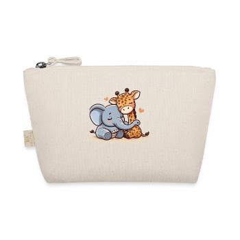 Cuddling Elephant And Giraffe In Love - Bio-Täschchen - Natur - Vorne