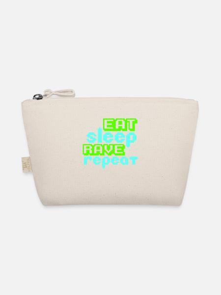Eat Sleep Rave Repeat Food Sleep Raven Saying - Organic Pouch - nature - Front