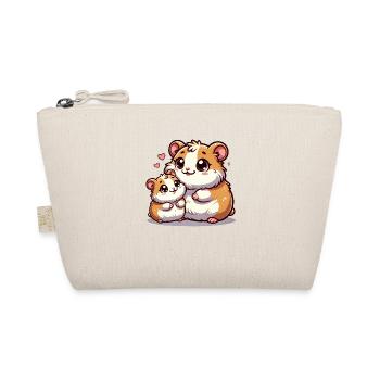 Loving Hamster Parent with Child - Organic Pouch - nature - Front