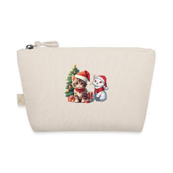 Christmas Weihnachten Katze Katzen Nikolaus Xmas - Bio-Täschchen - Natur - Vorne