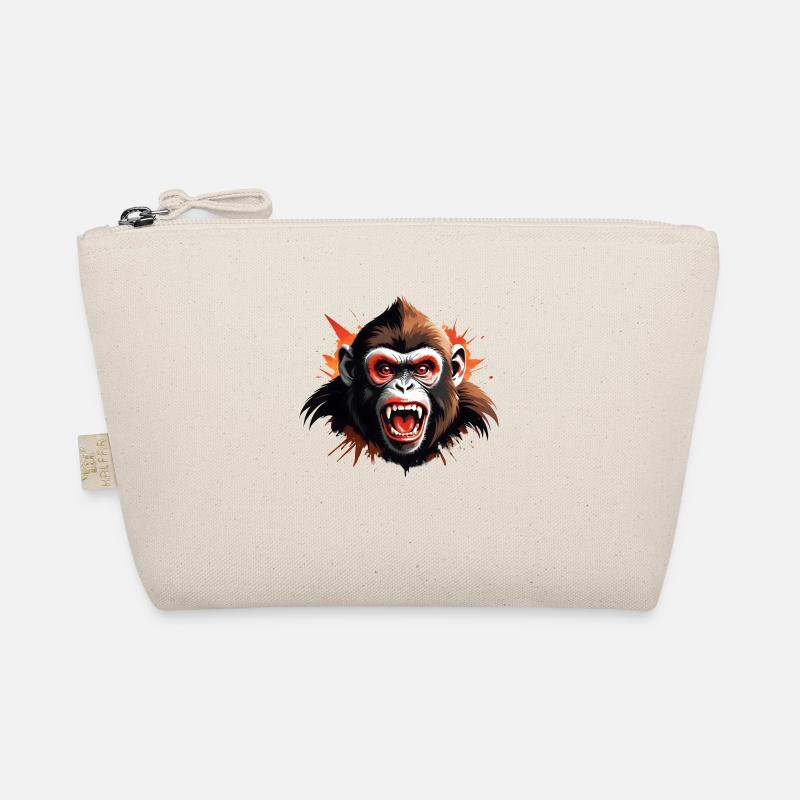 Wild monkey chimpanzee in vivid illustration Organic Pouch