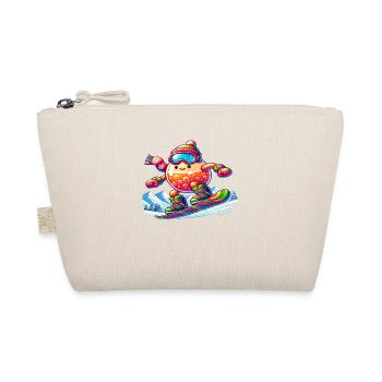 "Bubbly Snowboarder" - Organic Pouch - nature - Front