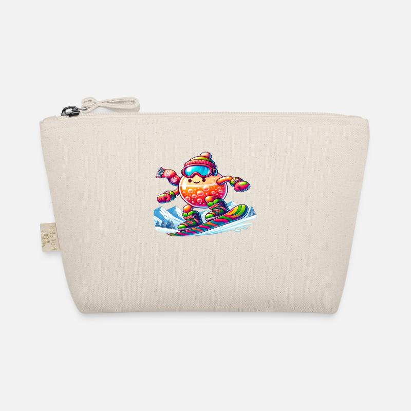 "Bubbly Snowboarder" Organic Pouch