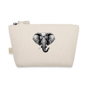 Elefant Hipster Cool Party - Bio-Täschchen - Natur - Vorne