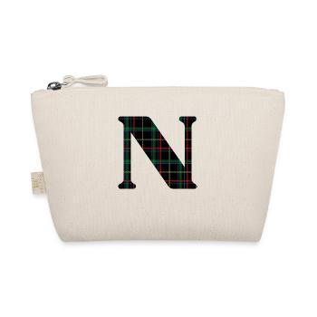 Monogramm n Schottischer Tartan - Bio-Täschchen - Natur - Vorne