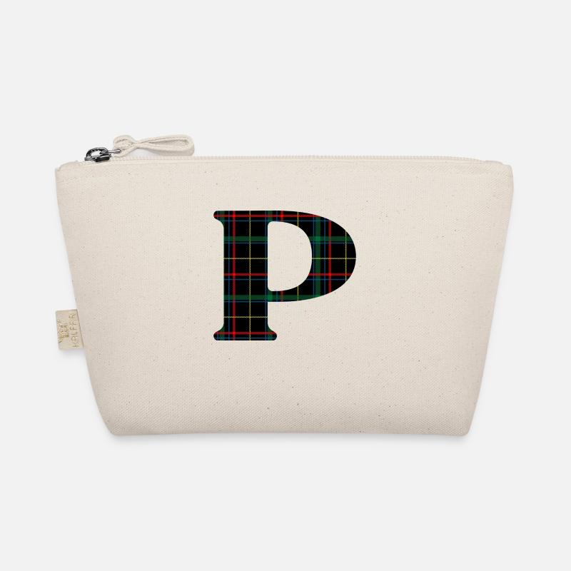 Monogramm p schottischer Tartan Bio-Täschchen
