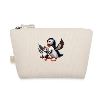 Puffin mother and child frolicking - Organic Pouch - nature - Front