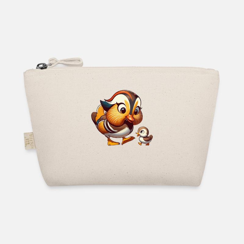 Mandarinente mit Jungtieren Bio-Täschchen