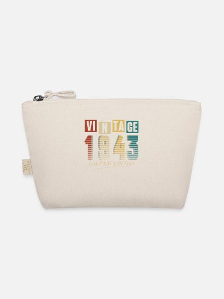 1943 Vintage 1943 Born in 1943 Birthday. Year 2 - Organic Pouch - nature - Front