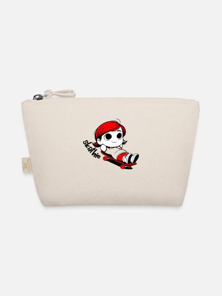 Kathie relaxing on a skateboard - Organic Pouch - nature - Front
