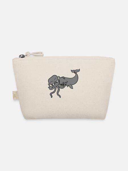 Octopus Whale 2 Fighting Deep Sea Monster Sea Monster - Organic Pouch - nature - Front