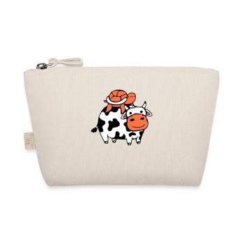 Water turtle cow 2 friends team riding cute - Organic Pouch - nature - Front