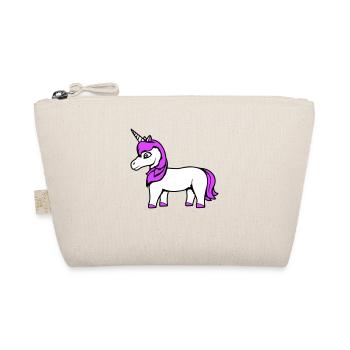 Einhorn Mädchen Hübsch Freundlich Cartoon Pferd - Bio-Täschchen - Natur - Vorne