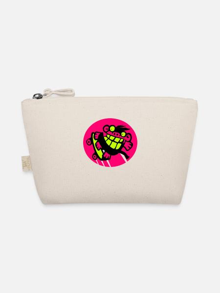 Skateboarding Monkey! - Organic Pouch - nature - Front