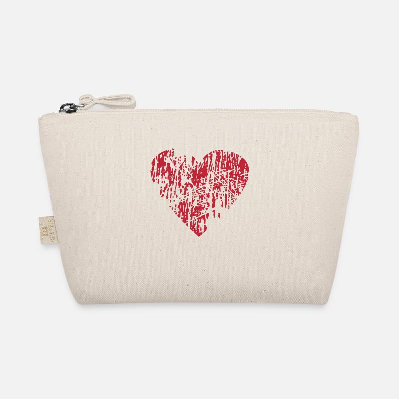 Distressed Heart - Bio-Täschchen - Natur
