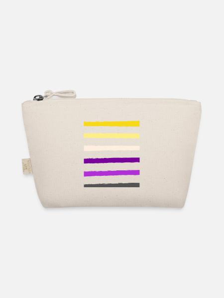 non binary stripe - Bio-Täschchen - Natur - Vorne