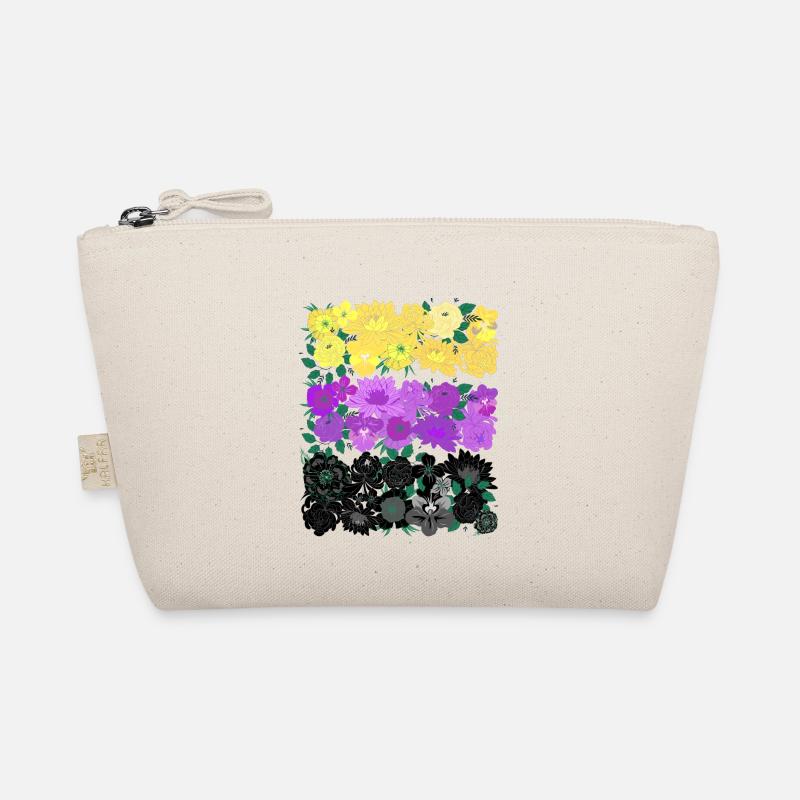 Non binary flower flag Bio-Täschchen