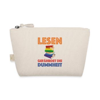 Lesen gefährdet die Dummheit, Buch Bibliothek - Bio-Täschchen - Natur - Vorne
