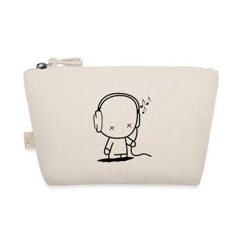 Man with headphones, music sheet music concert party - Organic Pouch - nature - Front