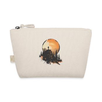 Hiker, hike, mountain logo - Organic Pouch - nature - Front