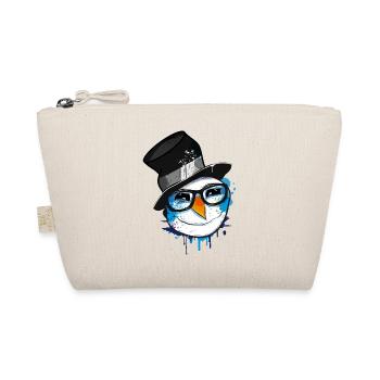 Schneemann mit Nerd Brille - Bio-Täschchen - Natur - Vorne
