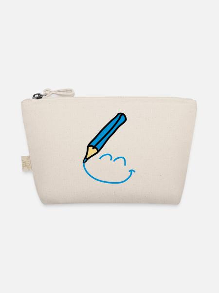 doodle_smiley_3c - Bio-Täschchen - Natur - Vorne